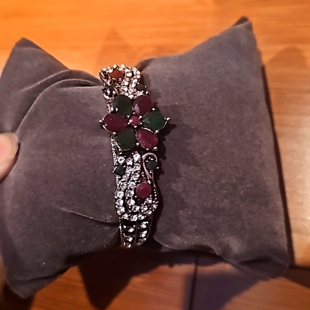 Green And Red Gem Bracelet Indian